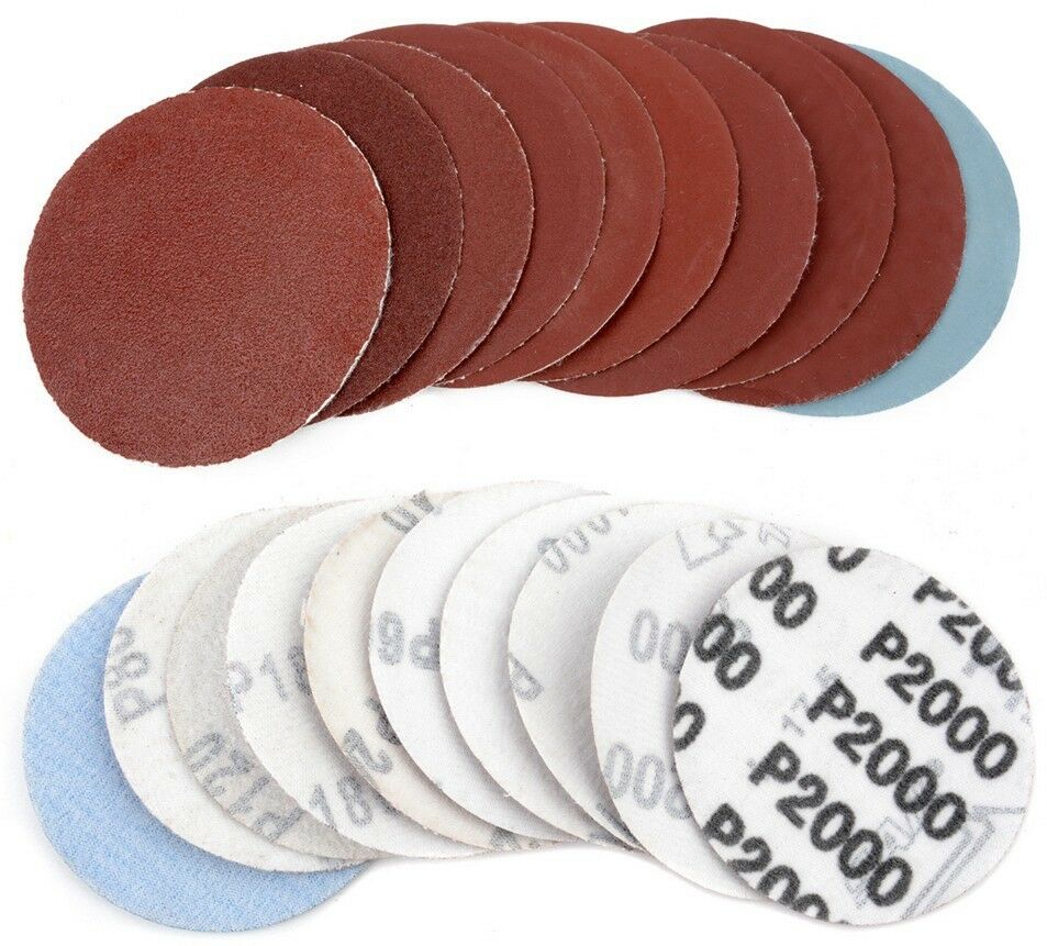 100pcs Mixed 3" Round Grit Abrasive Tools Sanding Discs Polishing Pads Sandpaper