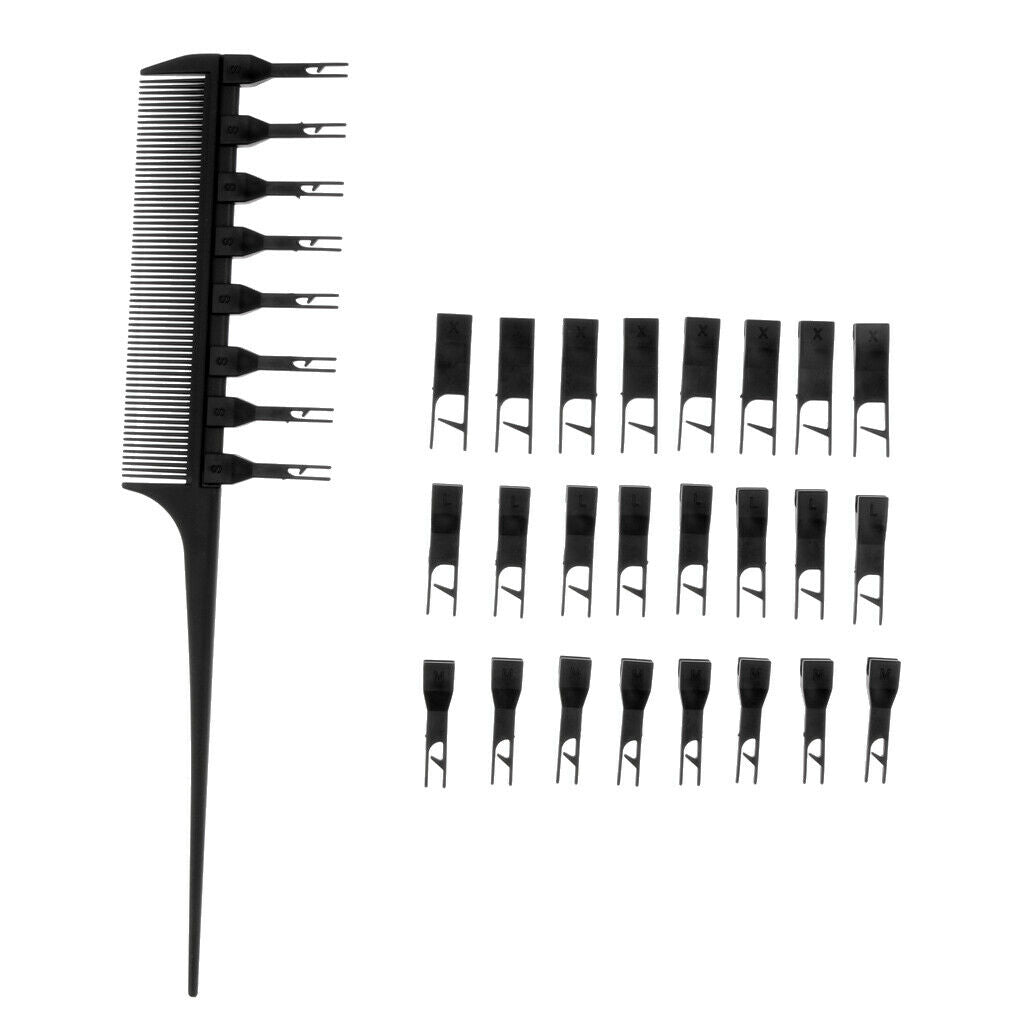 2x Pro Weaver Highlights Foiling Hair Comb Rat Tail Sectioning Dye Brush