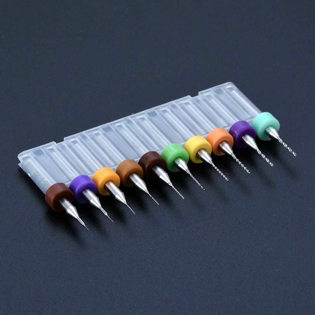 10Pc Micro Drill Bit Tool 0.1mm-1mm PCB  Print Engraving Mill Cutter