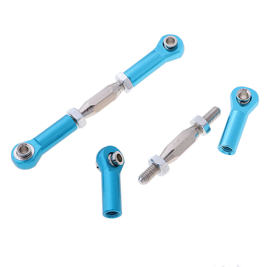 Pair of 1/10 steering servo servo tie rods blue for Scale HSP 94118 94177 RC