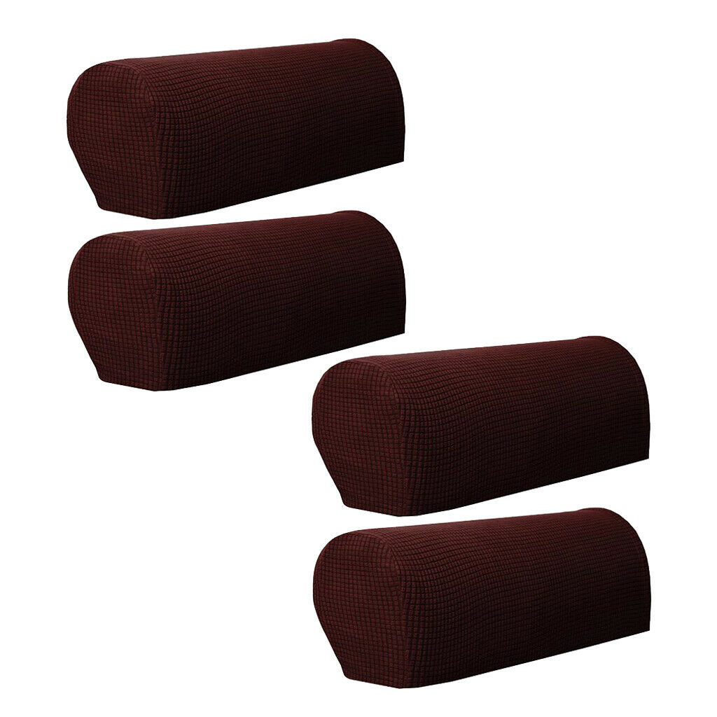 2 Pairs Stretch Sofa Cover, High Elastic Polyester Sofa Cover / Dark Coffee