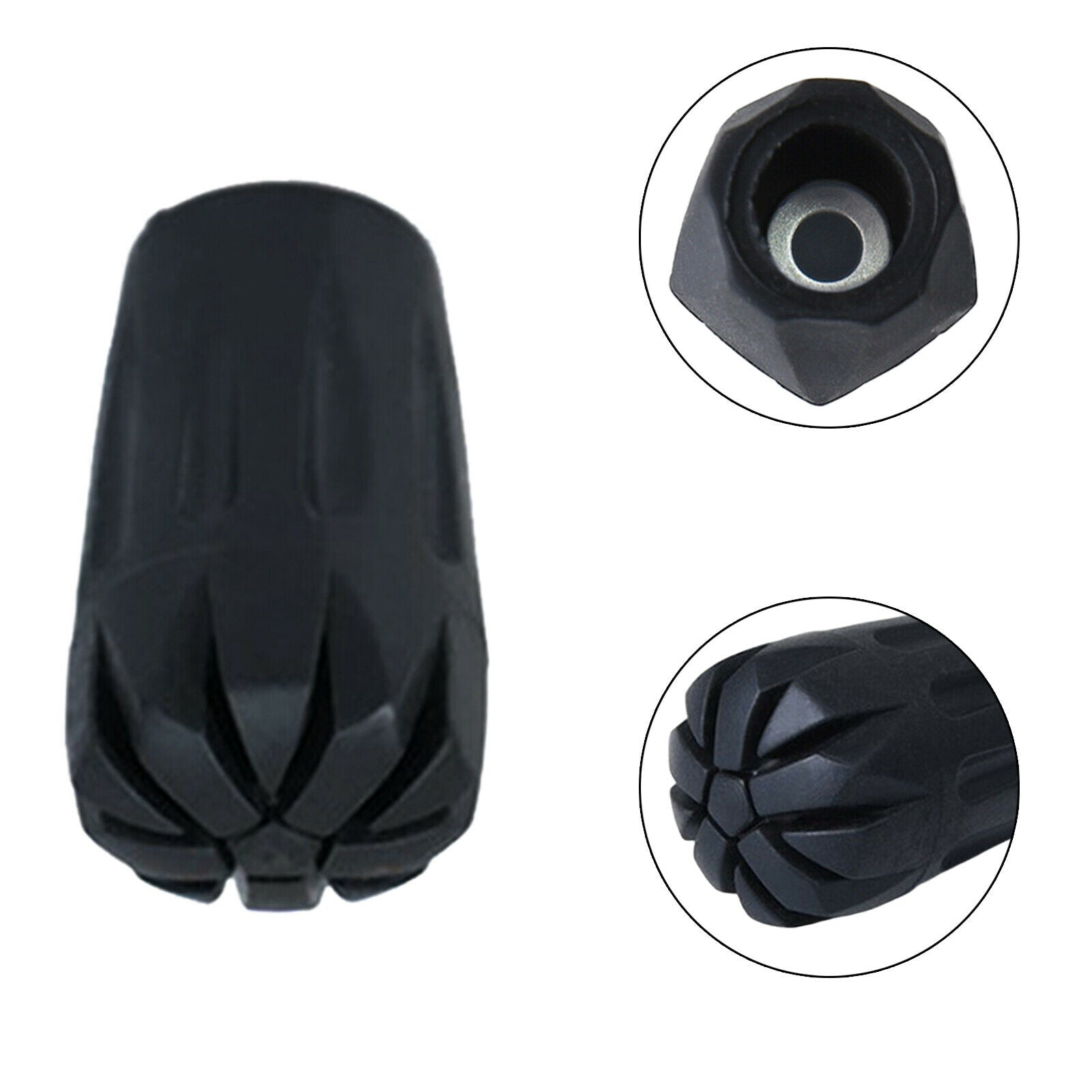 8x Trekking Stick Tips Anti-skid Mountaineering Walking Pole   Cover Black