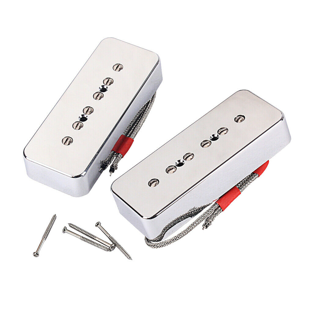 2pcs/set P90 Guitar Pickups Single Coil Humbucker Pickups Neck&Bridge Chorme