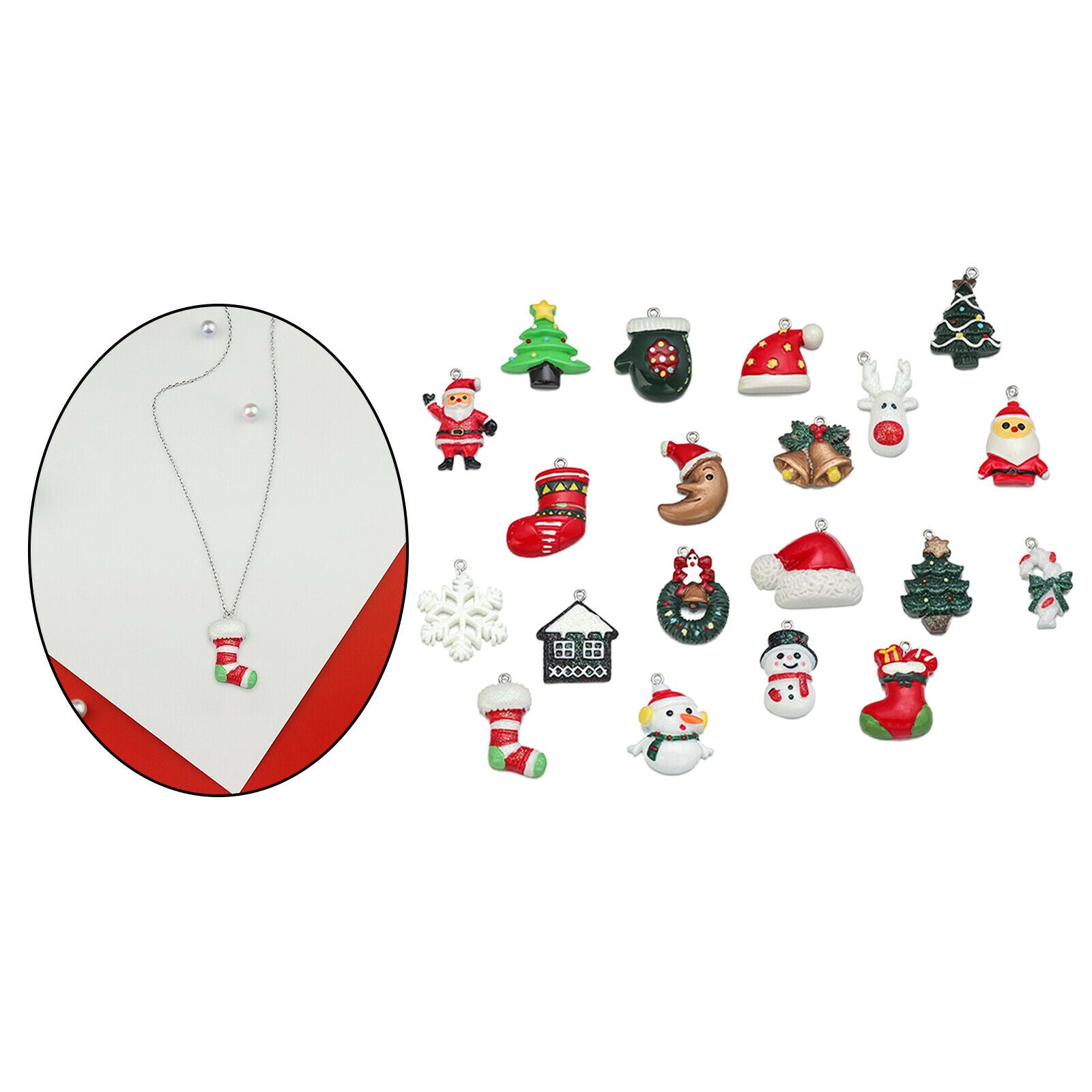 20pcs Charms Christmas Styles Pendants for Necklace Handmade Jewelry Making