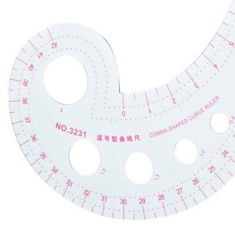 Plastic Ruler French Curve Rule Gauges Tailor DIY Craft Comma Shape Measure Tool