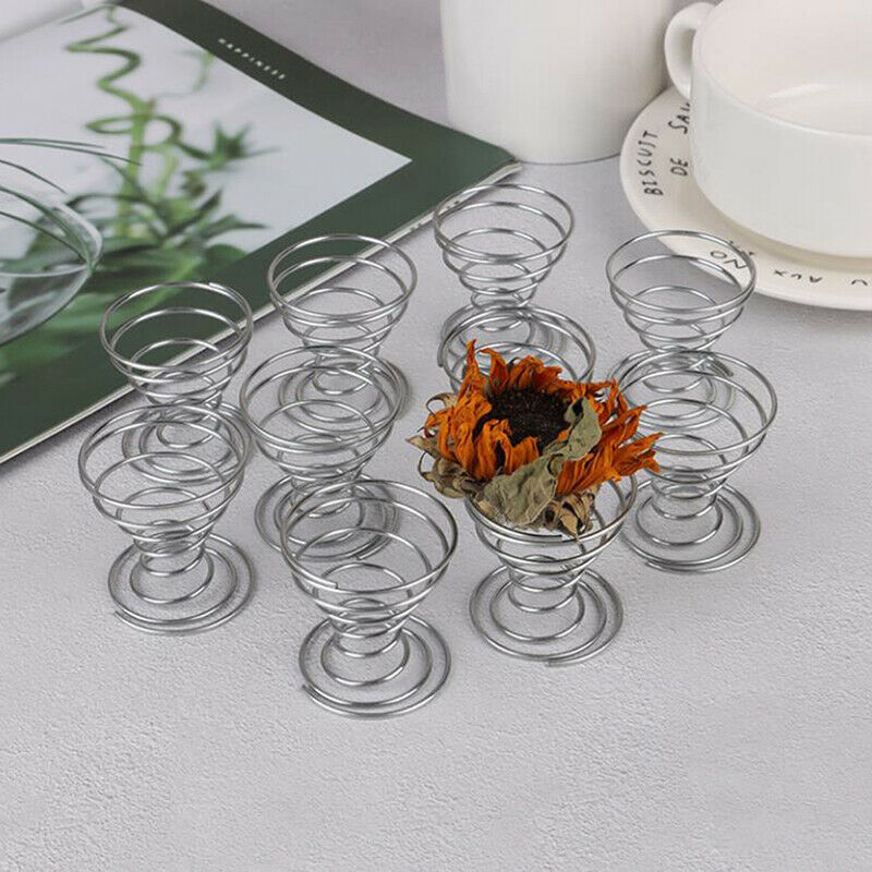 6 Pcs Flower Pot Stainless Steel Air Plant Stand Container Tillandsia Holder XC