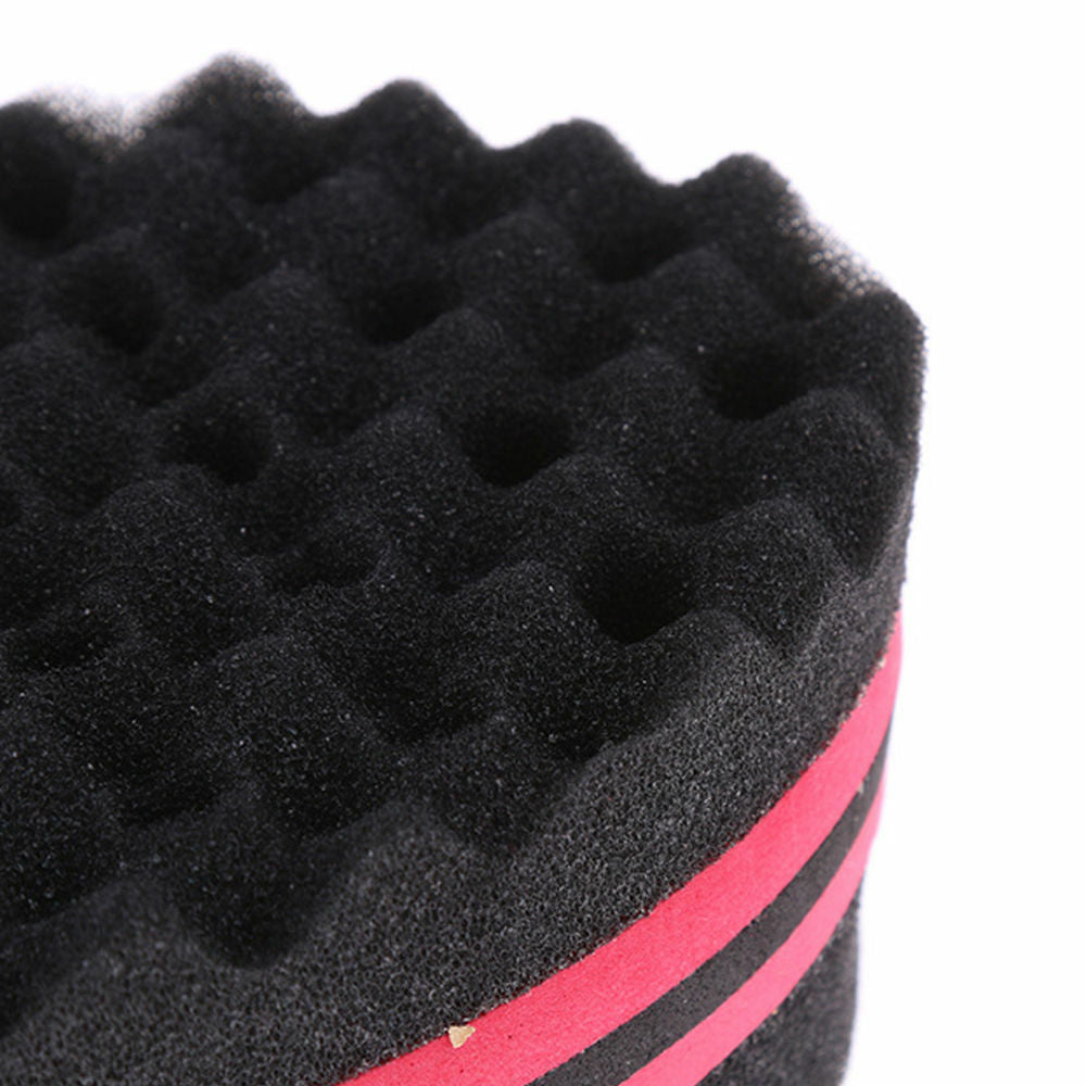 Black Double Sided Barber Hair Sponge Brush Dreads Afro Curl Wave Tool
