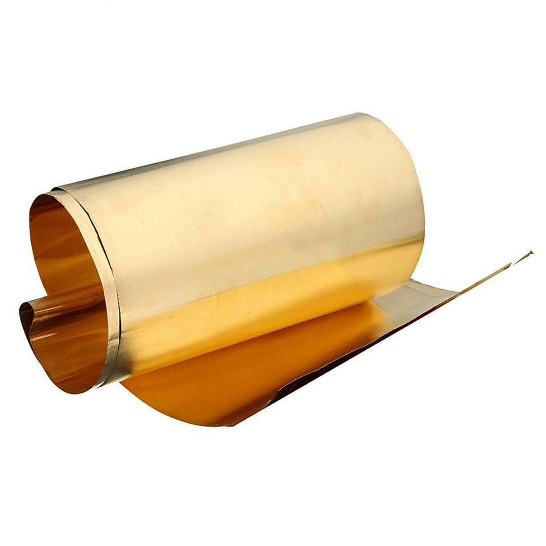 Brass Metal Thin Sheet Belt Roll Foil 0.1 x 200 x 1000mm Handicraft Metalworking
