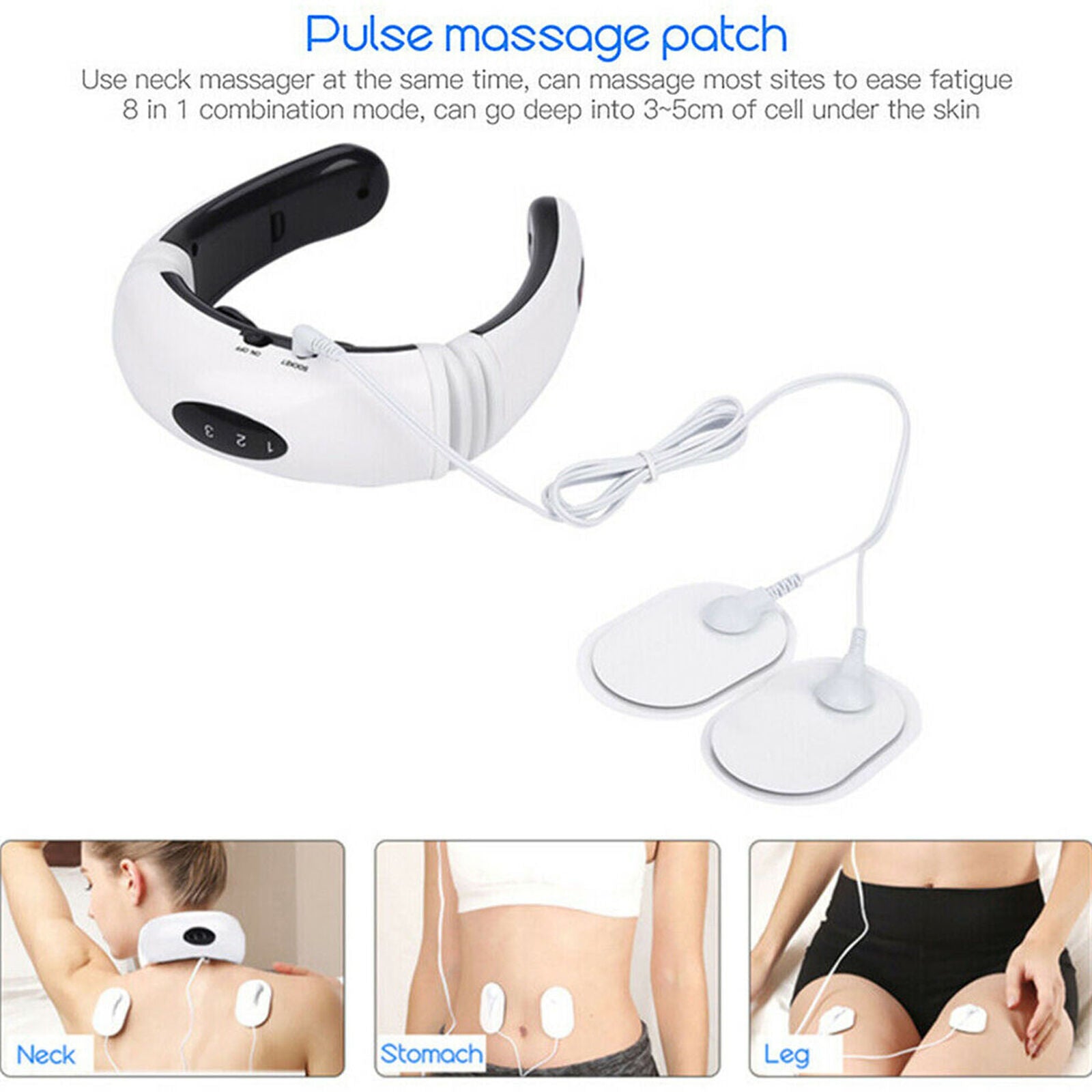 Electric Massager Pulse Back Neck Safe Care Far Infrared Pain Relax Tool Health