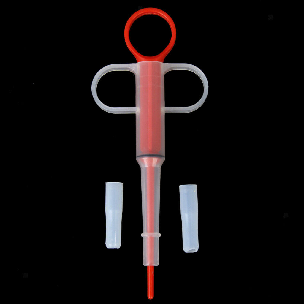 2pcs Dog Cat Capsule Tablet Grip Tip Pill Gun Syringe Aid Piller Pusher Doser