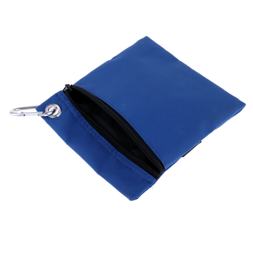 Golf Tee Ball Storage Bag Zippered Holder with Carabiner Golfing Accessories