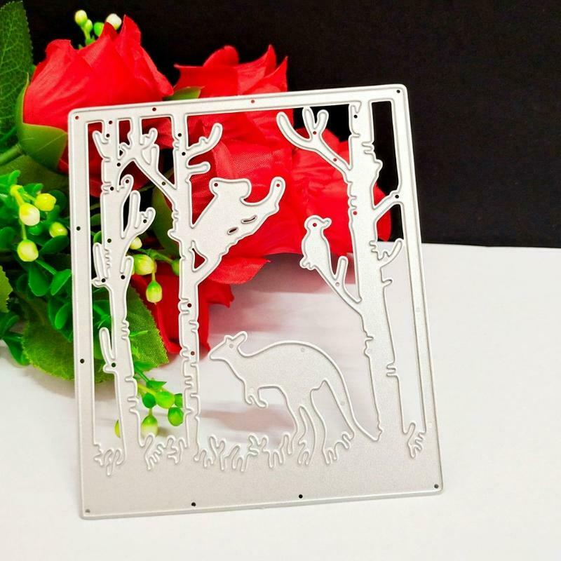 Kangaroo Metal Cutting Die Exquisite Forest Scene Embossing Script Die Stencils