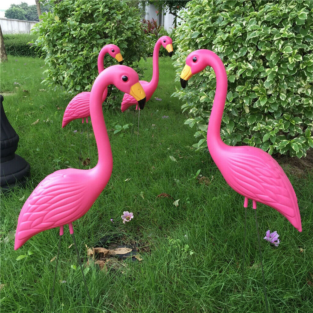 1 Pack Lifelike Plastic Flamingo Statue Garden Sculpture Pool Decoration
