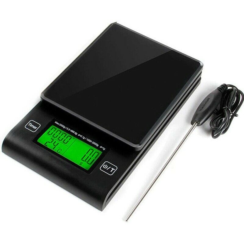 Coffee Scale,Food Scales Timer Temperature Probe Tare High Precision LCD DisplA5