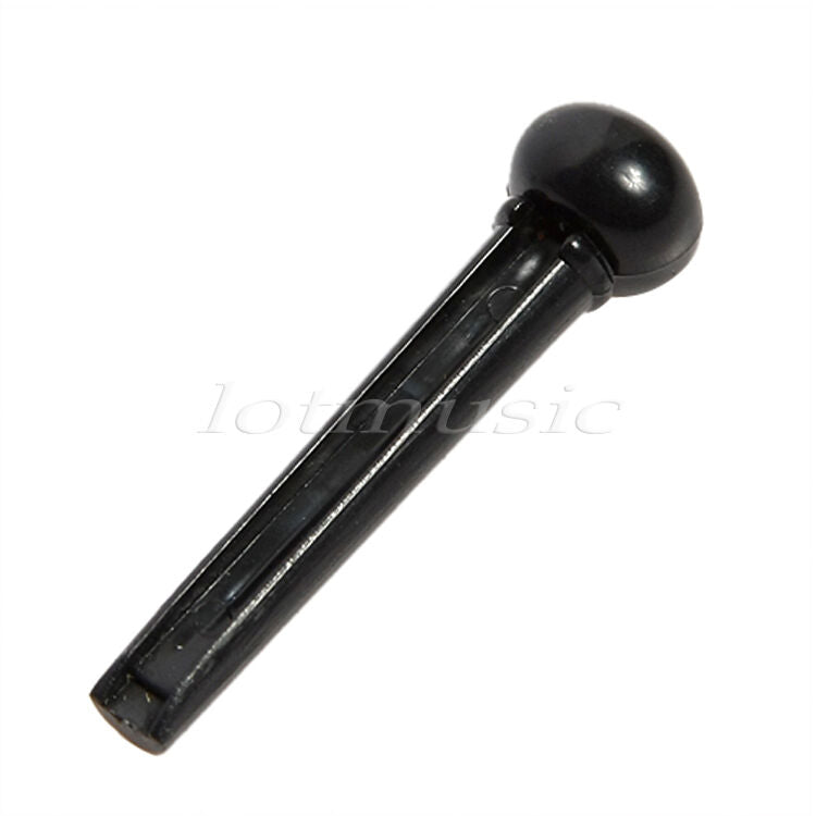 6 Pcs Acoustic Guitar Bridge Pins with Dot Inlay for Guitar Parts Black