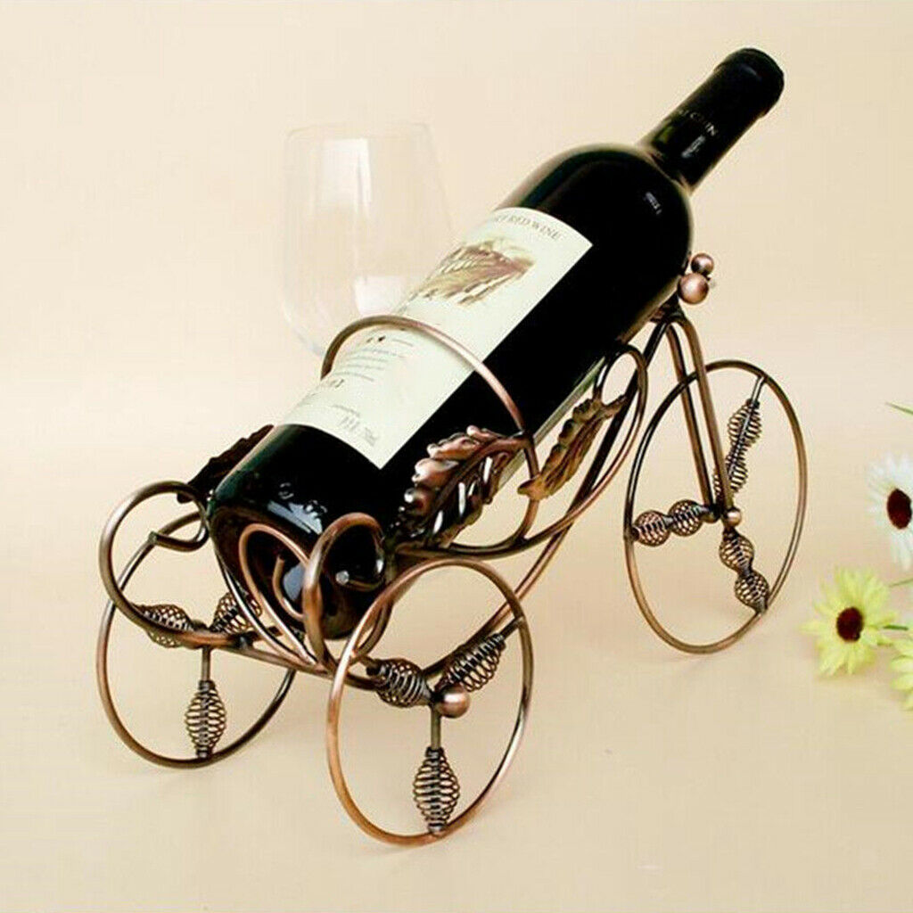 Iron Tricycle Wine Bottle Holder Wine Serving Elegant Desktop Gift Present