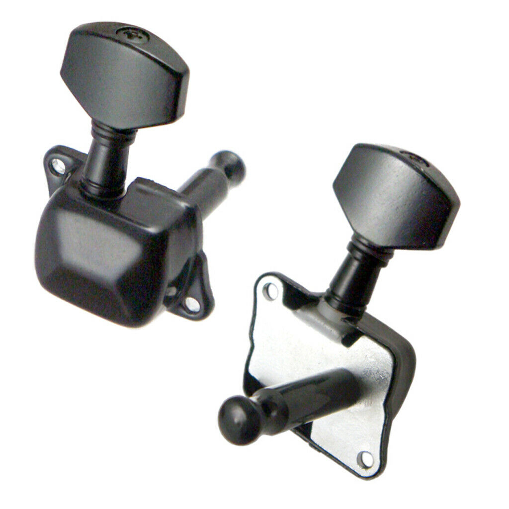 6pcs Iron Electric Guitar Tuning Wrenches Semi-Closed Tuning Pegs 6R Black