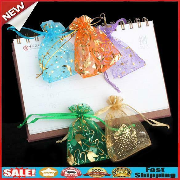 50 pcs Organza Jewelry Candy Pendent Mixed Color Mini Gift Pouch Bags Weddi @