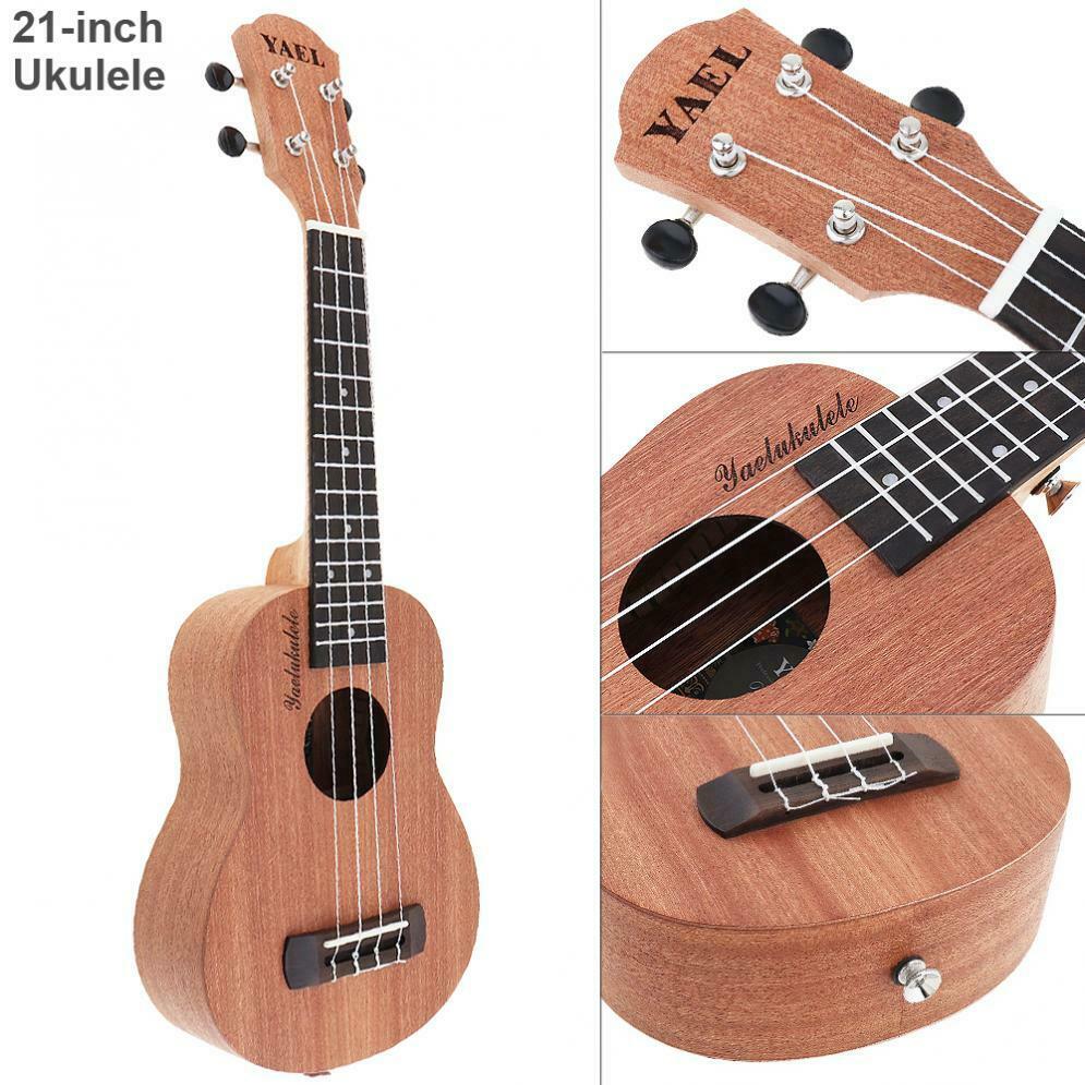 21'' Soprano Ukulele Sapele Wood Four Strings 15 Fret Hawaii Guitar Ukelele