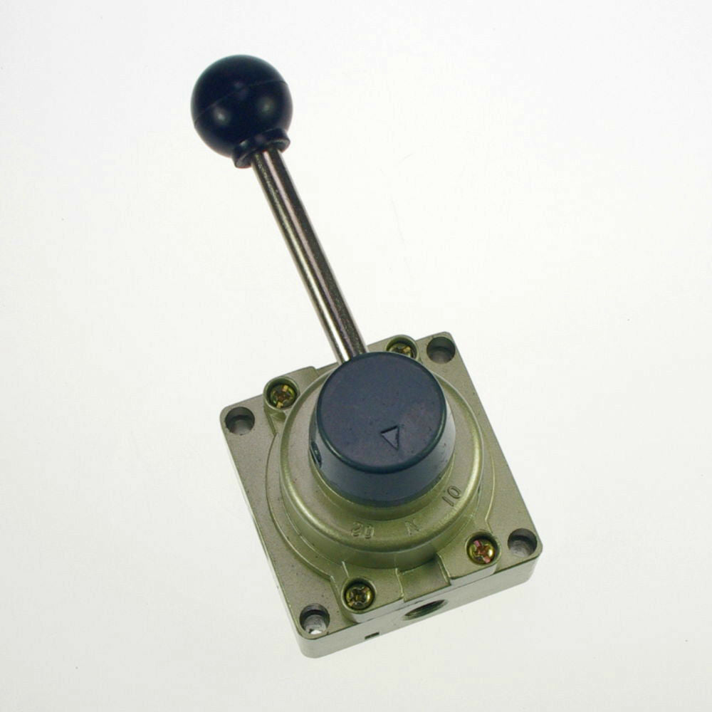 1PCS 4 port 3 pos 3/8" BSPT Hand Operated Pneumatic Valve  Rotary Manual Control