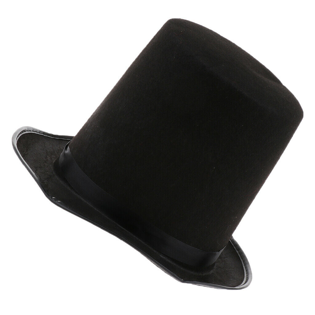 Men Women Top Hat Black Magician Hat  Wand Fancy Dress Performing  Prop