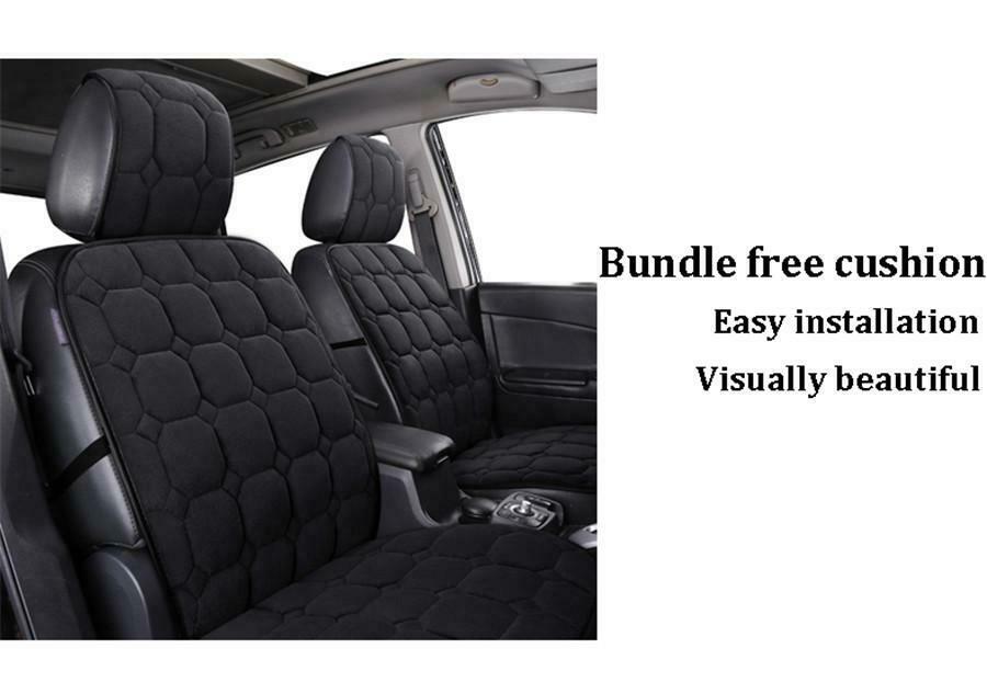 Black Plush Car Seat Cushion Protector Cover Universal Car Interior Accessories
