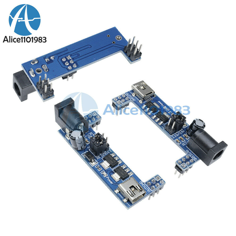 5PCS MB102 Breadboard Power Supply Module 3.3V 5V Solderless Arduino mini usb