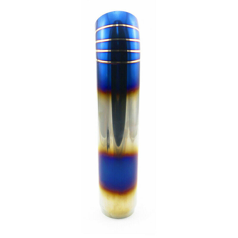 76mm-67mm Car Muffler Exhaust Pipe Tip Half Bend Stainless Chrome Baking Blue
