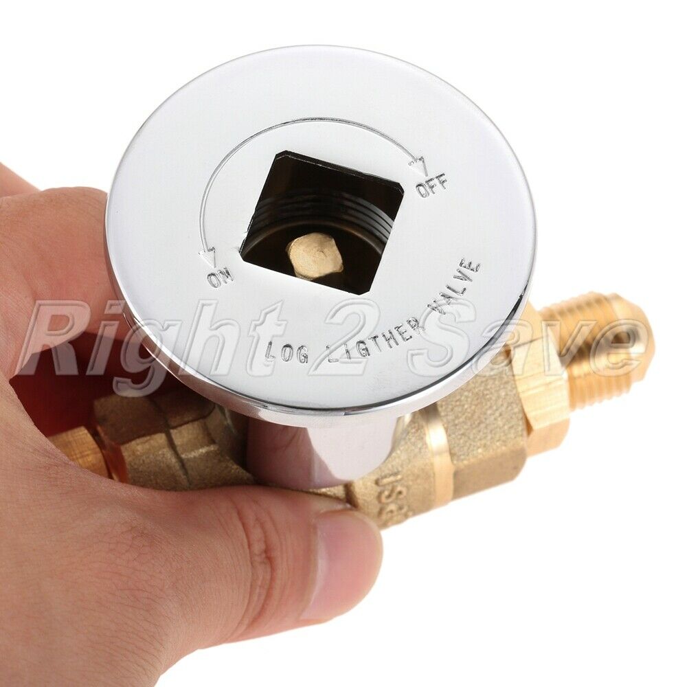 1/2"NPT Straight 1/4 Turn Shut Off Ball Valve Brass Chrome NG LP Gas Fire Pit