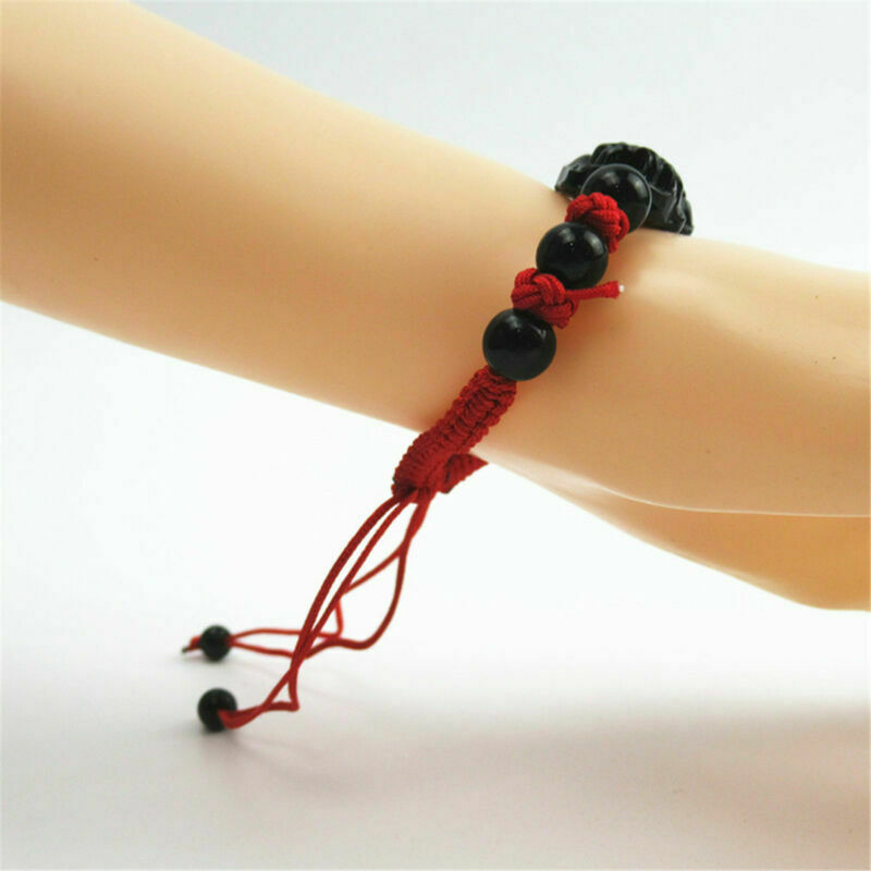 Unisex Obsidian lucky Pi Xiu Brave Troops Wrist Pipe Bracelet Knitting Bead Rope