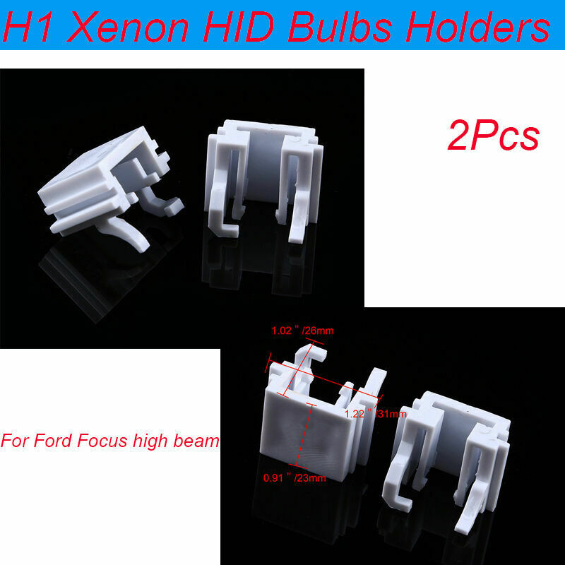 2x High Beam H1 LED Car Auto Bulb Base Adapter Holders Headlight For Ford Focus