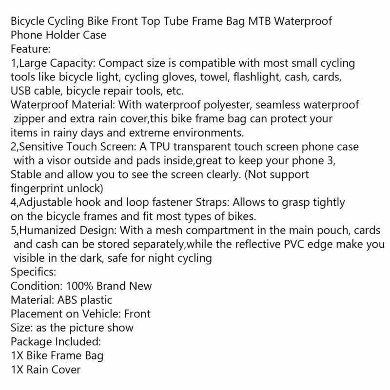 Bicycle Cycling Front Top Tube Frame Bag MTB Waterproof Phone Holder Case Red