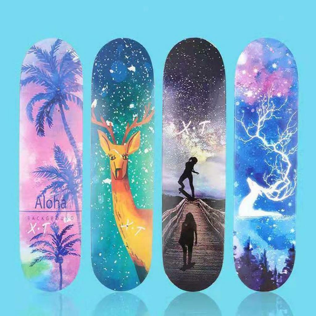 2Pc 24inch Blank Skateboard Decks 7-Layer Maple Double Concave Natural Skate Pro