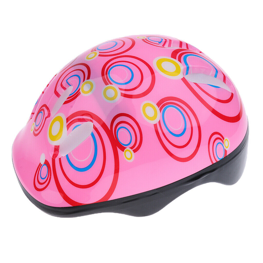 Kids Helmet Knee Elbow Wrist Protective Pad Set for Inline Skating Bike Pink