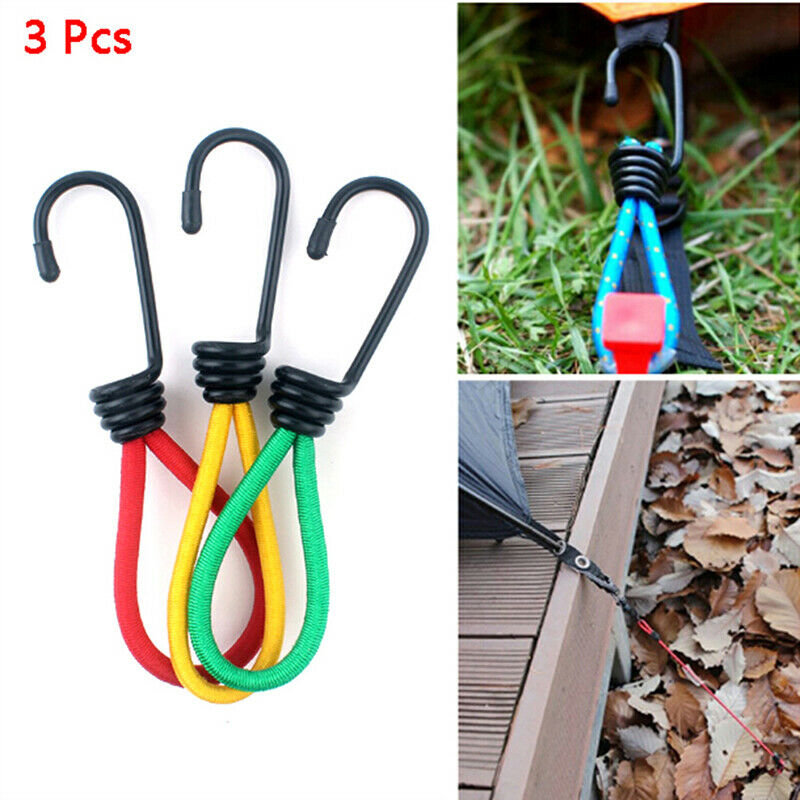 3 Pcs Tent Hook Sturdy Elastic Rope Buckle for Camping Biking Traveling B.l8