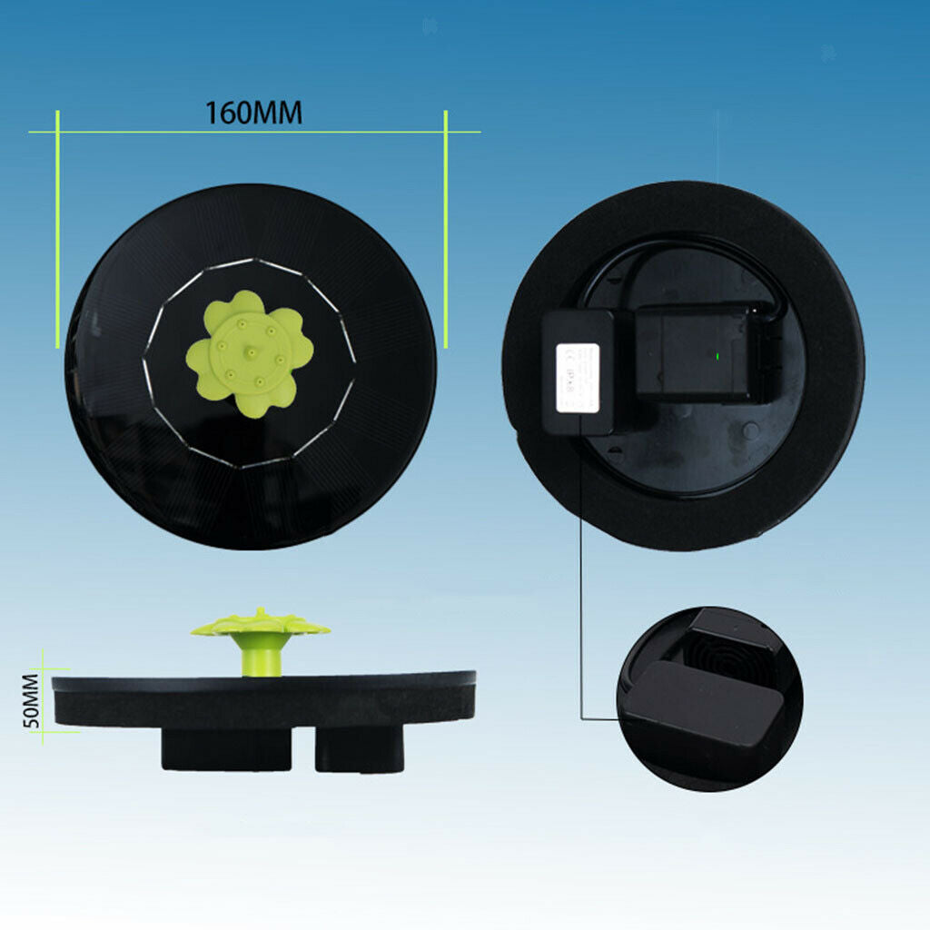 Mini 5V/3W Solar Fountain Pump Water Cycling for Pond Fountain BirdBath