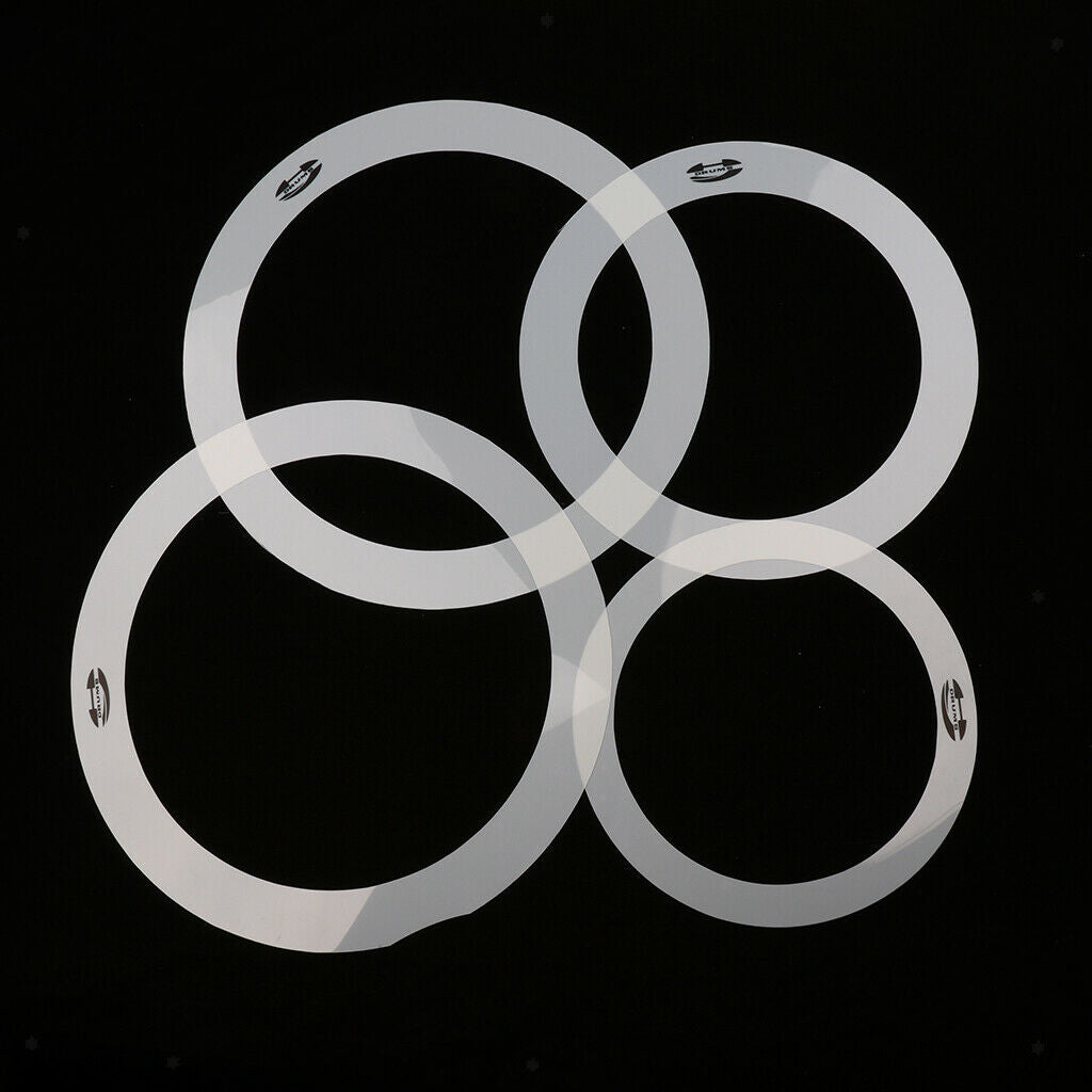 4Pcs PET 10'' 12'' 14'' 14'' Bass Drum Tone Control Rings Eliminate Overtone