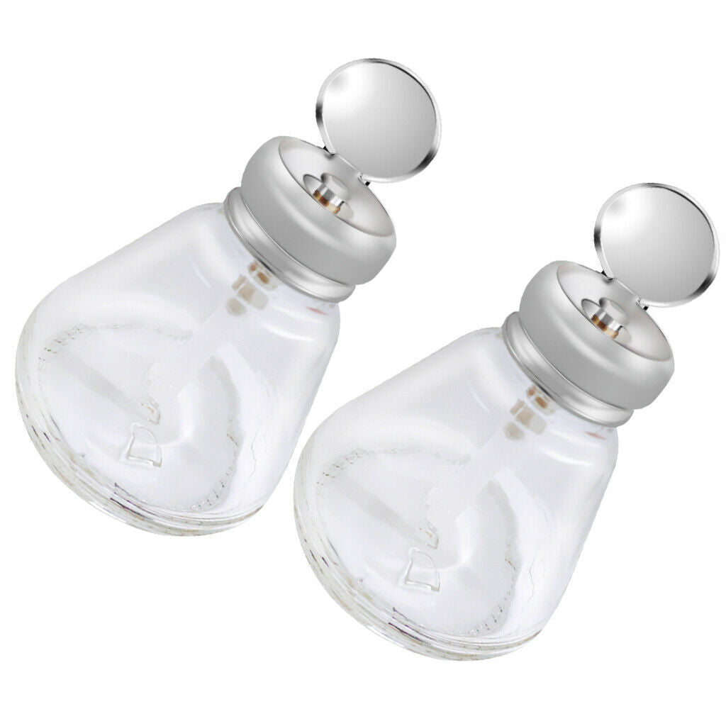 Empty Nail Polish Remover Pump Dispenser Acetone Push Down Press Bottle 2pcs