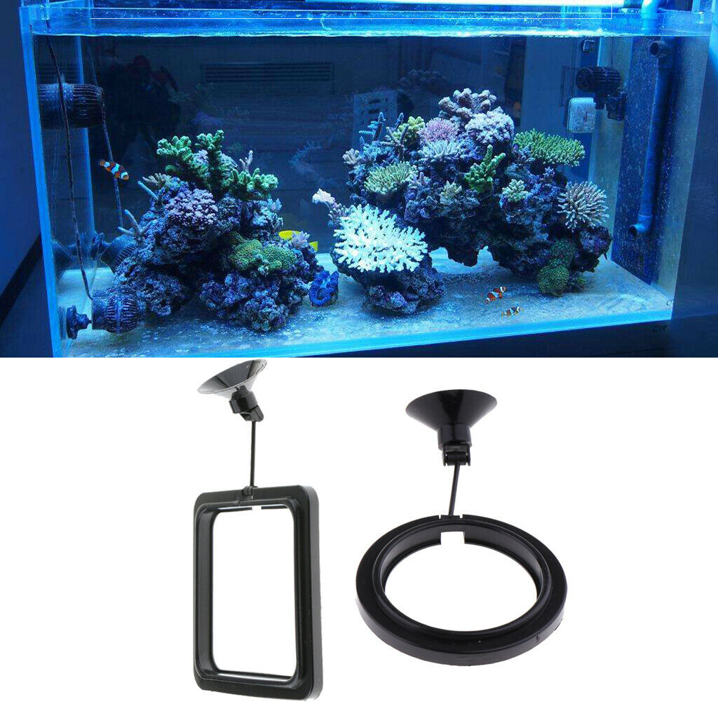 2 Pack Aquarium Fish Tank Fishes Feeding Ring Feeding Circle Square
