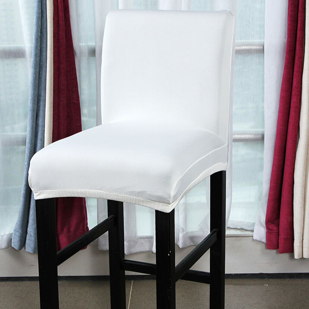 4pcs Chair Seat Cover Stool Slip Covers Black &