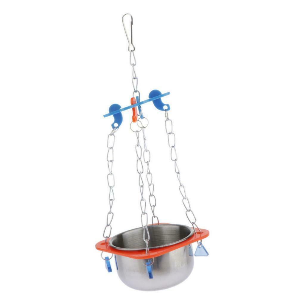 2 Pack Birds Parrots Standing Perch With Cage Water Bowls Birds Parrots
