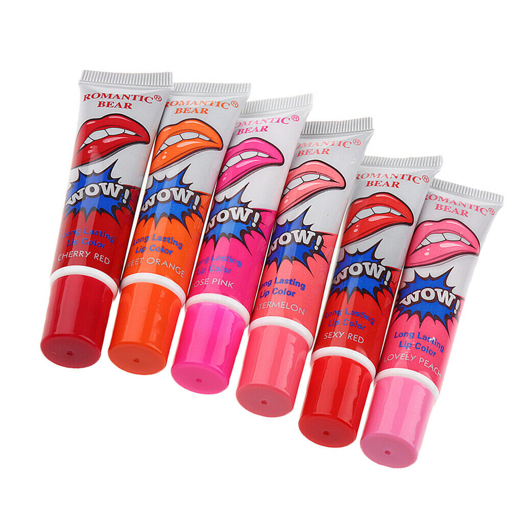 6x Peel Off Lip Gloss Makeup Long Lasting Lip Tint Color for Party Daily