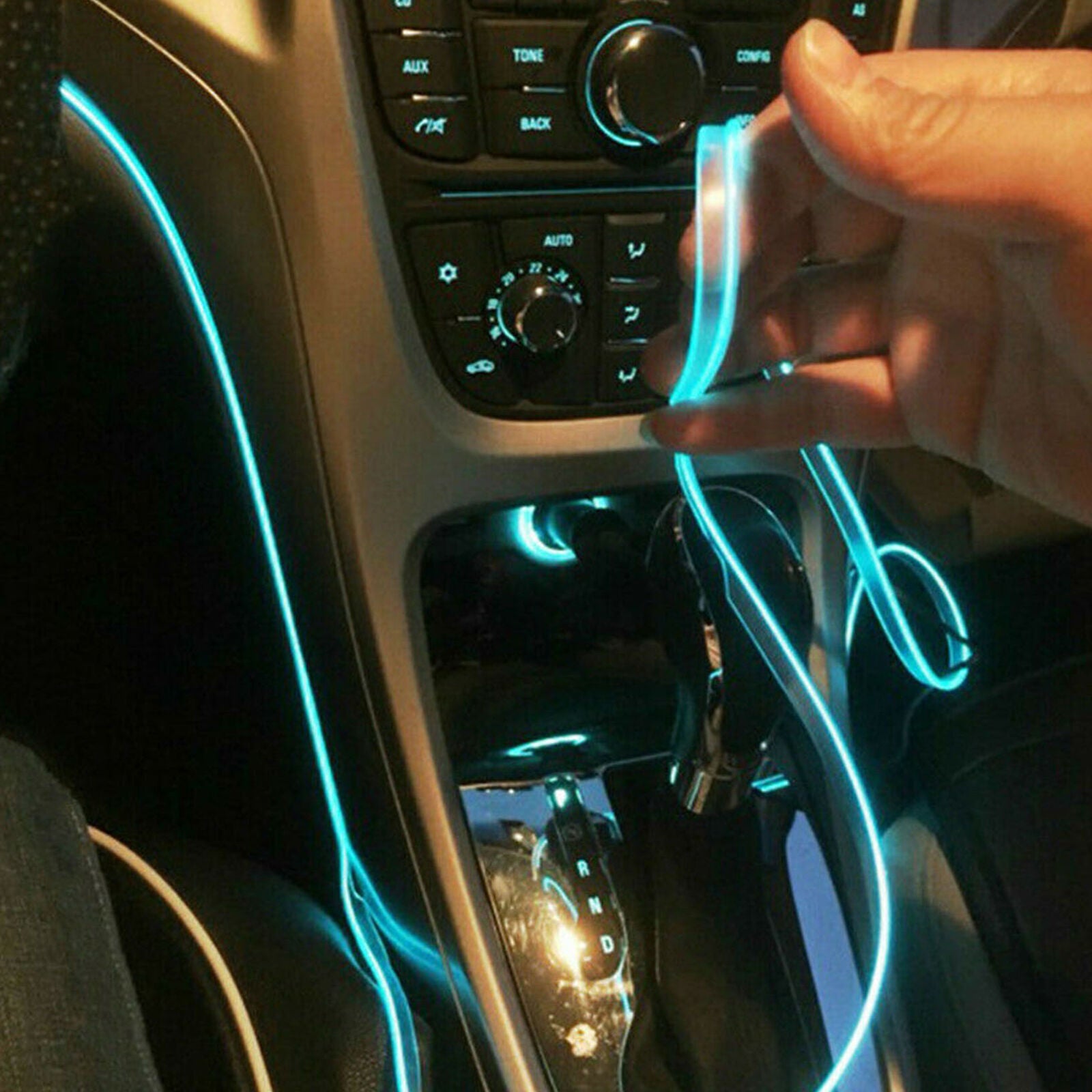 4M RGB LED Car Interior Fiber Optic Neon EL Wire Strip Atmosphere Light Kit APP