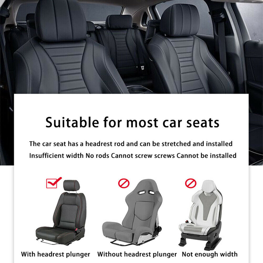 Universal Black PU Leather Car Seat Headrest Foam Pillow Head Neck Rest Cushion