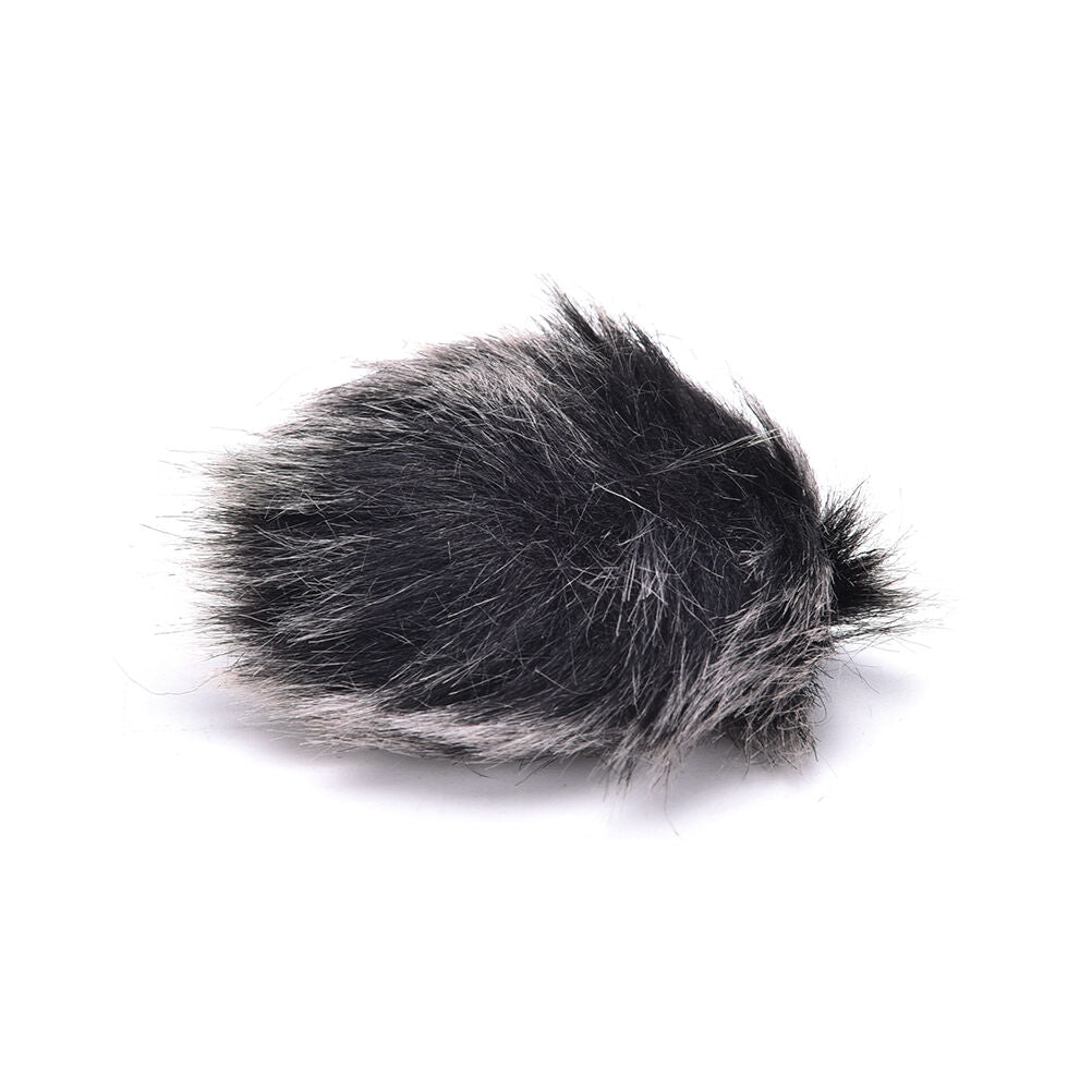 Black Fur Windscreen Windshield Wind Muff for Lapel  Microphone Mic BDAU