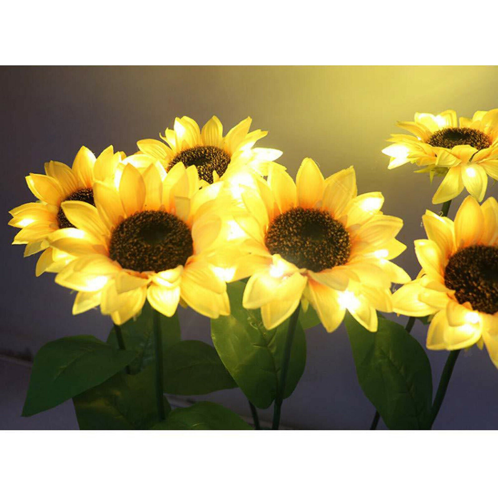 Solar Waterproof Sun Flowers Decoration For Patio Outdoor Garden Ornament