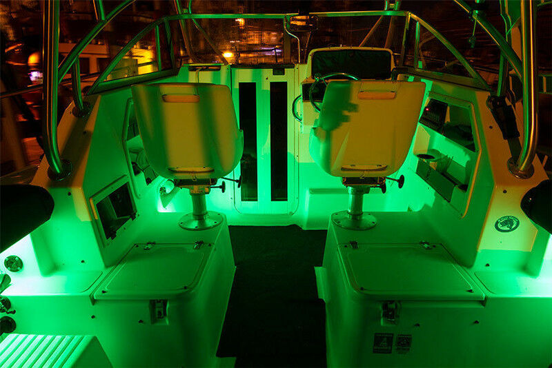 Green Wireless Car Boat LED Strips Interior Accent Lights Kit Waterproof Bright