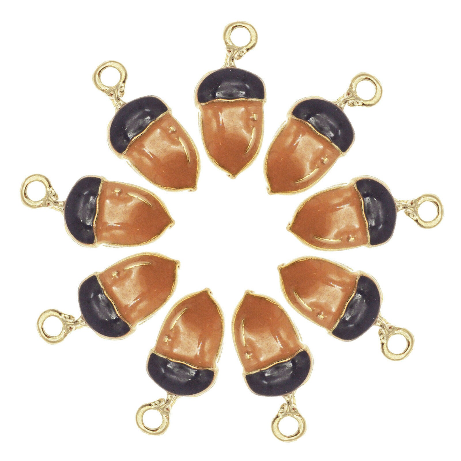 20PCS/Lot Enamel Colorful Alloy Nut Pine Cone 18x8mm Charms Pendant DIY Findings