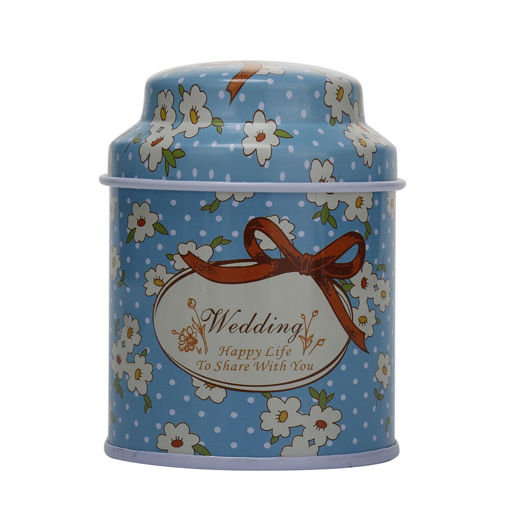 Flower Design Metal Sugar Coffee Tea Tin Jar Container Candy Sealed Cans .l8