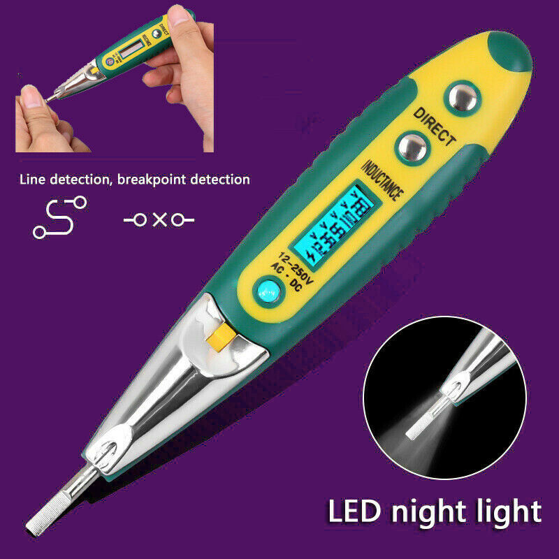Green Digital Test Pencil Tester Electrical Voltage Detector Pen LCD Display